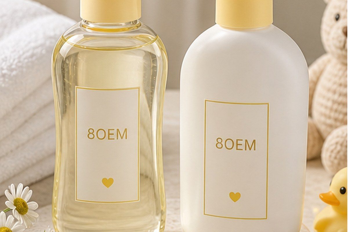 婴儿油润肤乳温和清洁产品图